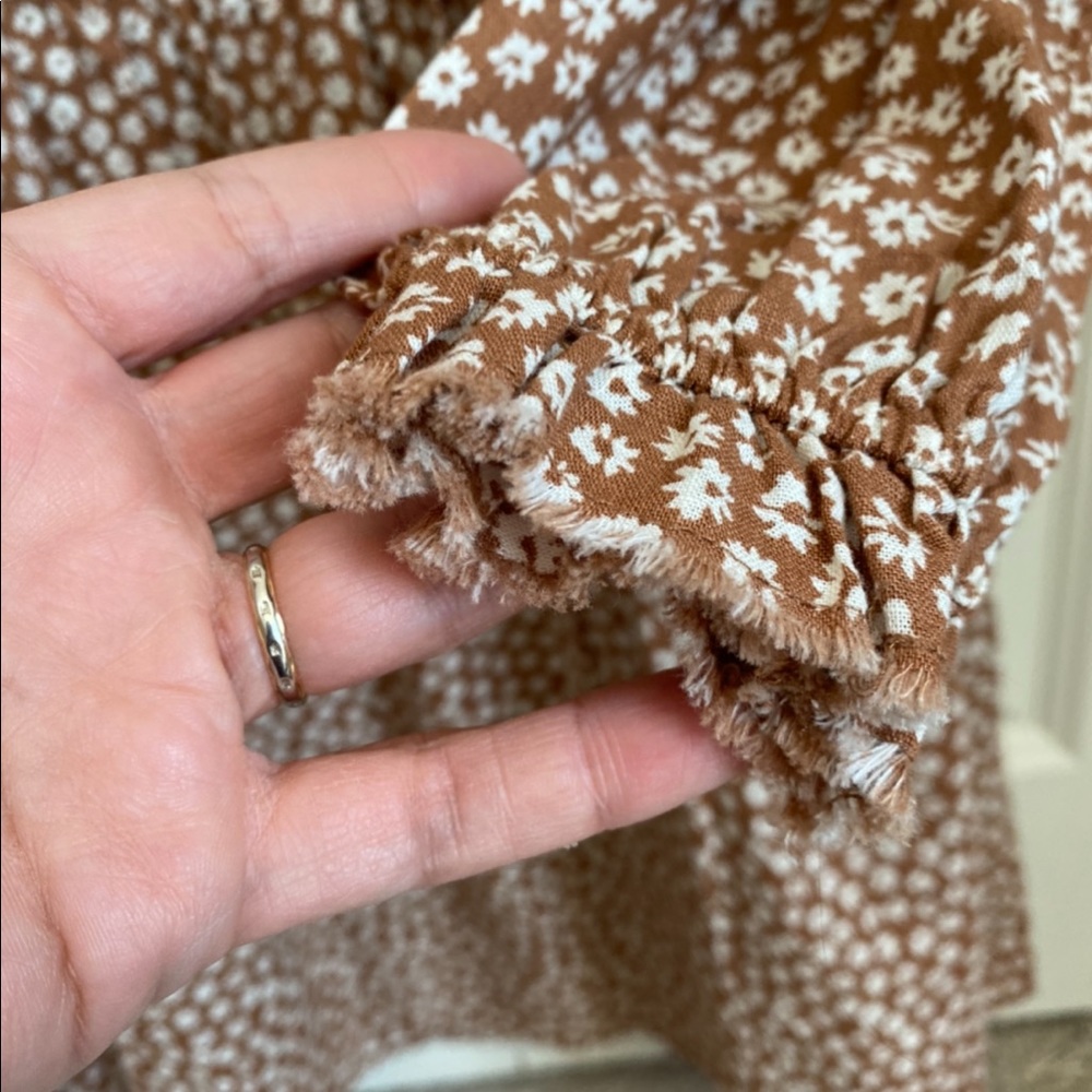 Rylee + Cru Rust Floral Mini Dress - Picture 3 of 4